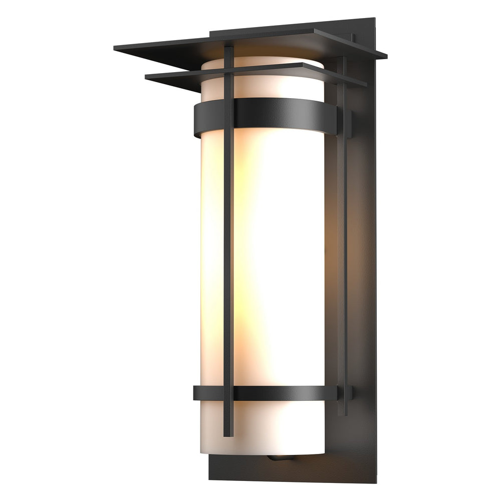 Hubbardton Forge - One Light Outdoor Wall Sconce - Banded - Coastal Black- Union Lighting Luminaires Decor