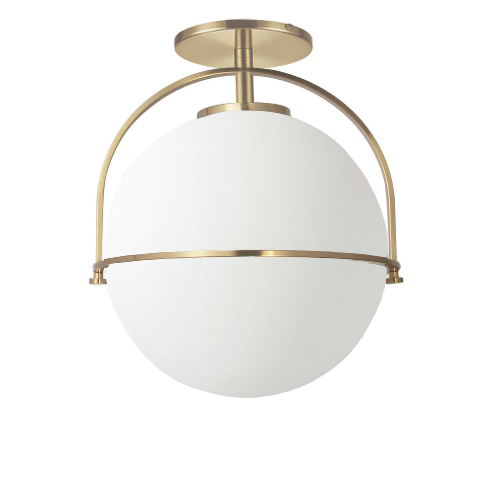 Dainolite Canada - One Light Semi Flush Mount - Paola - Aged Brass- Union Lighting Luminaires Decor