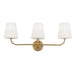 Dainolite Canada - Three Light Vanity - Eleanor - Aged Brass- Union Lighting Luminaires Decor