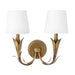 Regina Andrew Canada - Two Light Wall Sconce - River Reed - Antique Gold Leaf- Union Lighting Luminaires Decor