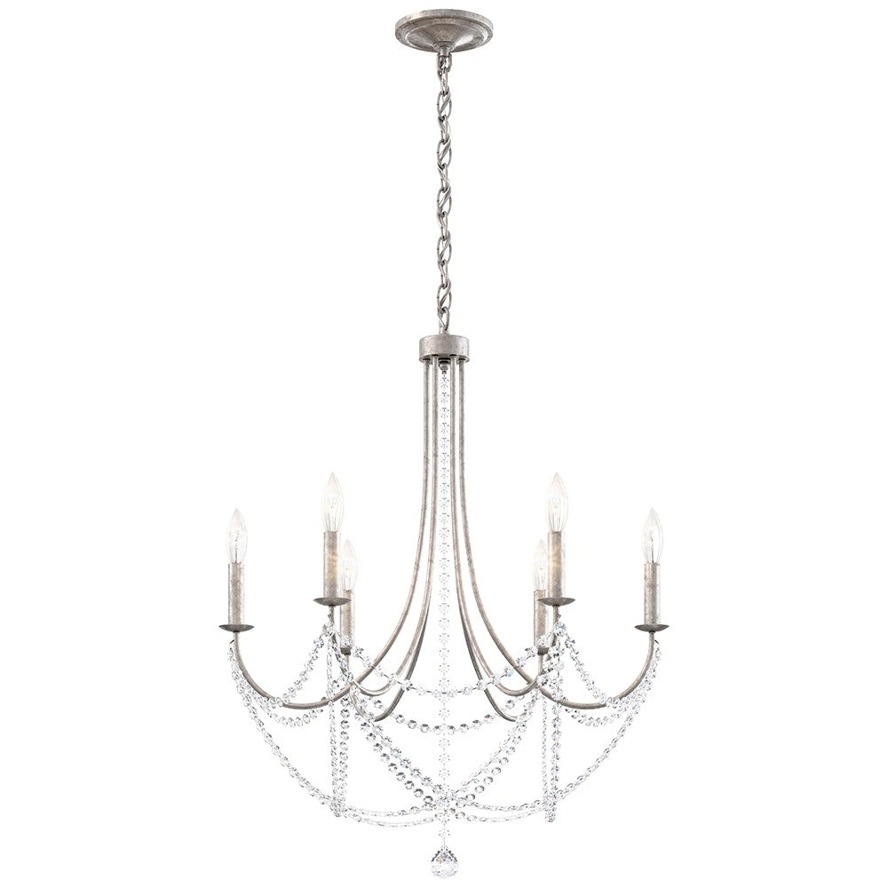 Schonbek - Six Light Chandelier - Verdana - Antique Silver- Union Lighting Luminaires Decor