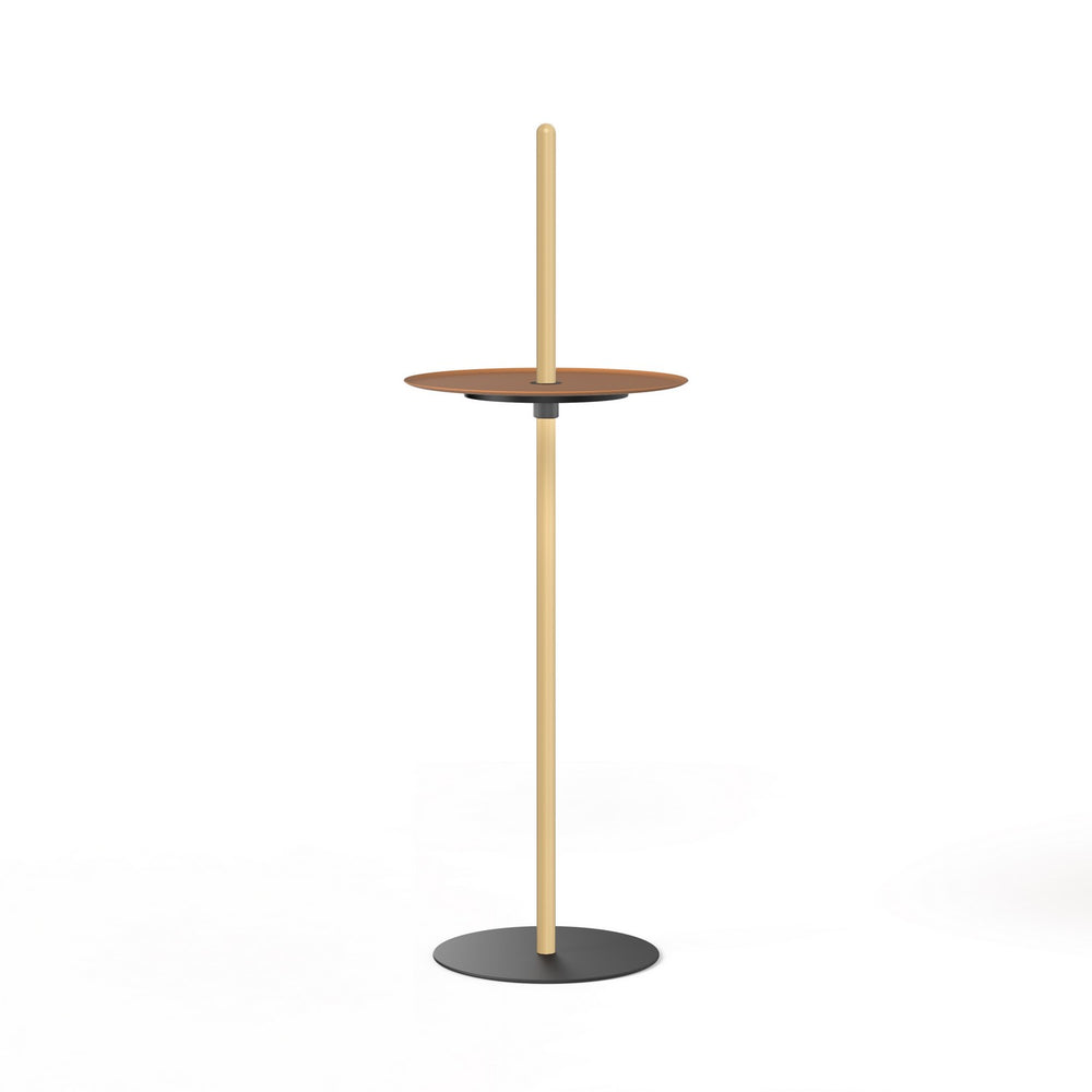 Pablo Designs - LED Pedestal - Nivel - White Oak/Terracotta- Union Lighting Luminaires Decor