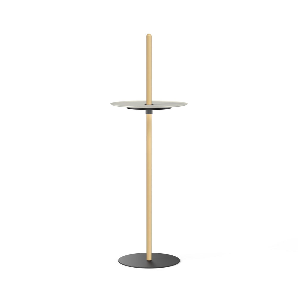 Pablo Designs - LED Pedestal - Nivel - White Oak/White- Union Lighting Luminaires Decor