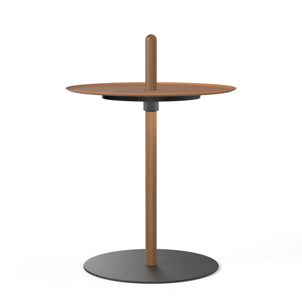 Pablo Designs - LED Pedestal - Nivel - Walnut/Terracotta- Union Lighting Luminaires Decor