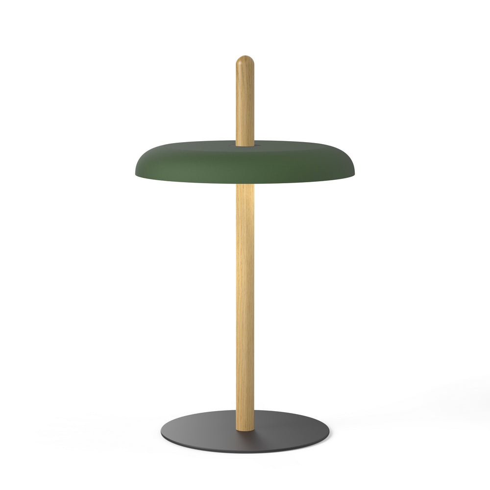Pablo Designs - LED Table - Nivel - Oak with/Green- Union Lighting Luminaires Decor