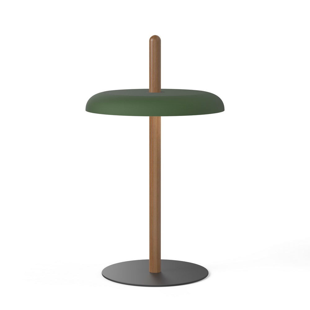 Pablo Designs - LED Table - Nivel - Walnut with/Green- Union Lighting Luminaires Decor
