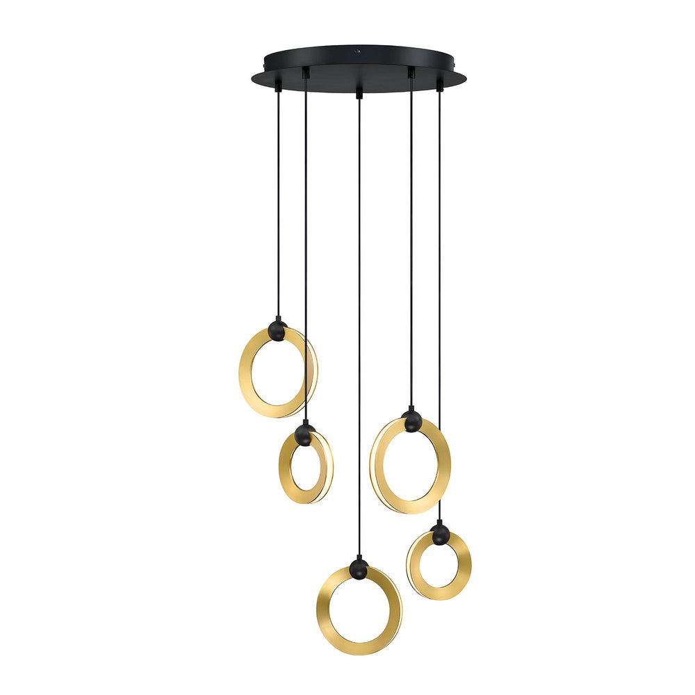 Kendal Canada - LED Pendant - Circols - Black & Brass- Union Lighting Luminaires Decor