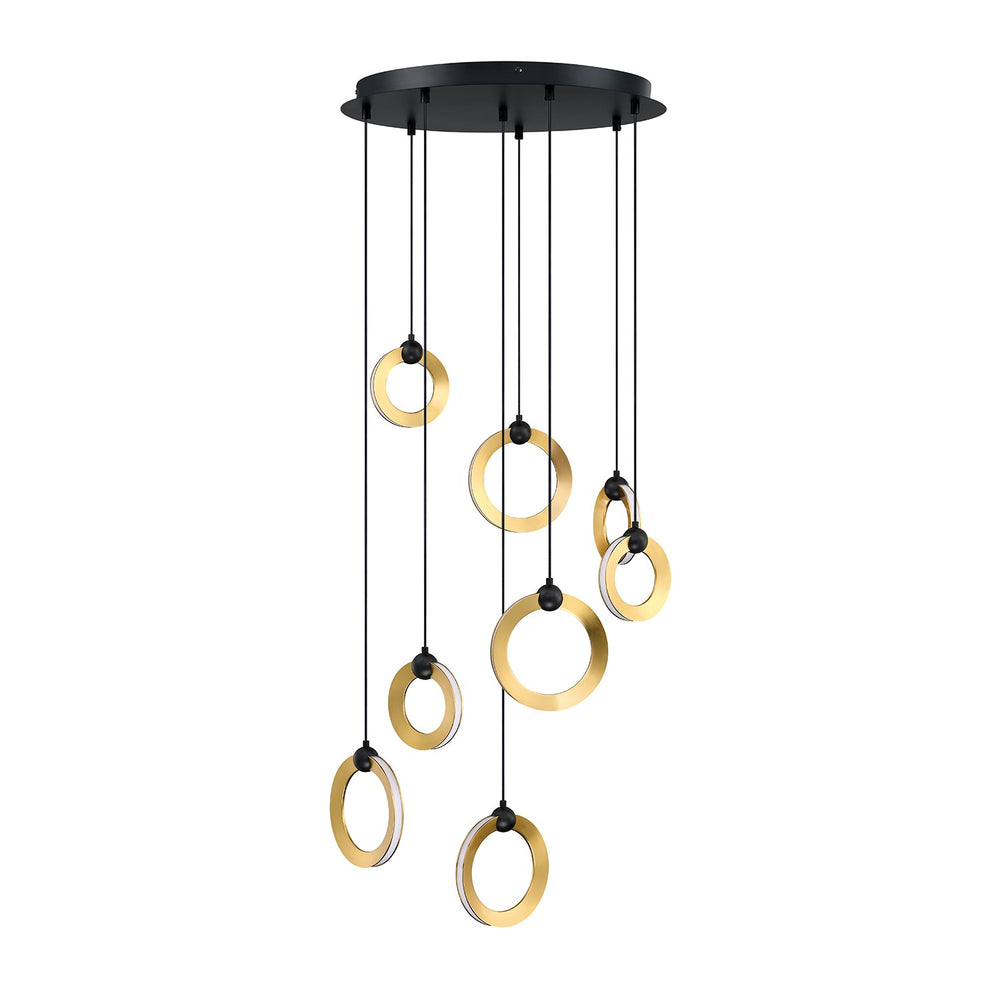 Kendal Canada - LED Pendant - Circols - Black & Brass- Union Lighting Luminaires Decor