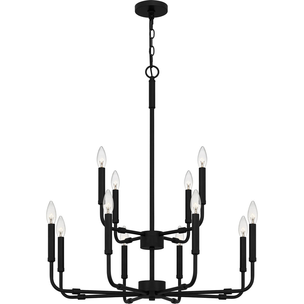 Quoizel - 12 Light Chandelier - Abner - Matte Black- Union Lighting Luminaires Decor