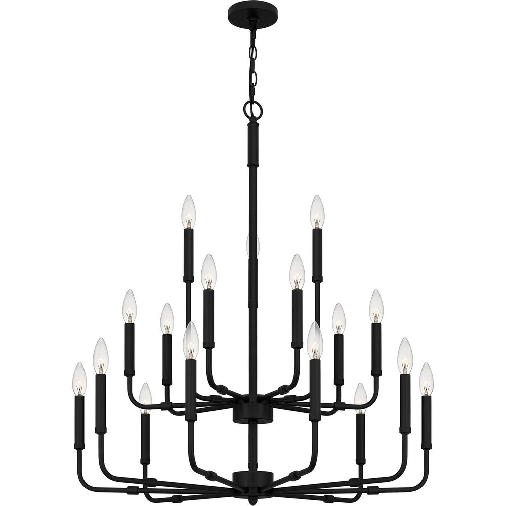 Quoizel - 18 Light Chandelier - Abner - Matte Black- Union Lighting Luminaires Decor