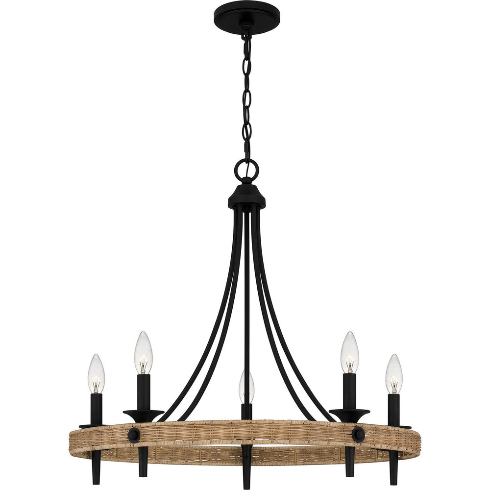 Quoizel - Five Light Chandelier - Catania - Matte Black- Union Lighting Luminaires Decor