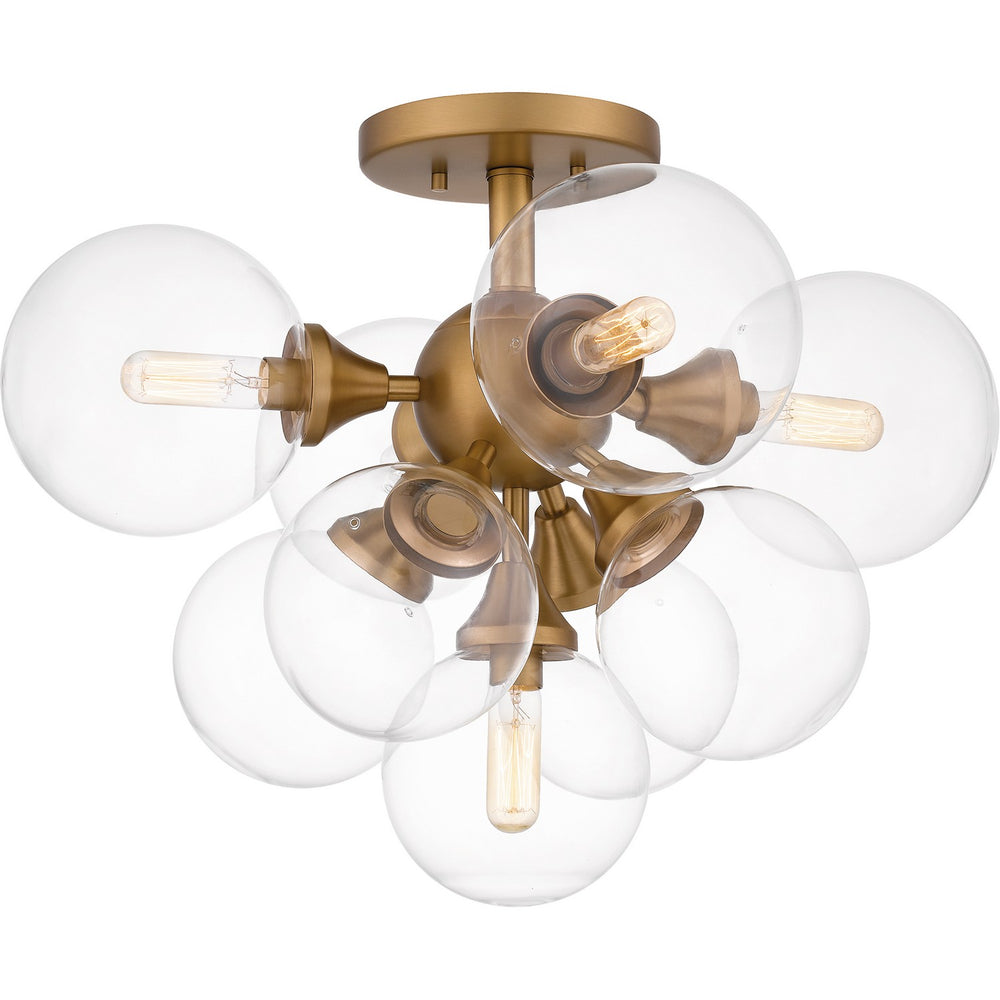 Quoizel - Five Light Semi Flush Mount - Glinda - Brushed Weathered Brass- Union Lighting Luminaires Decor