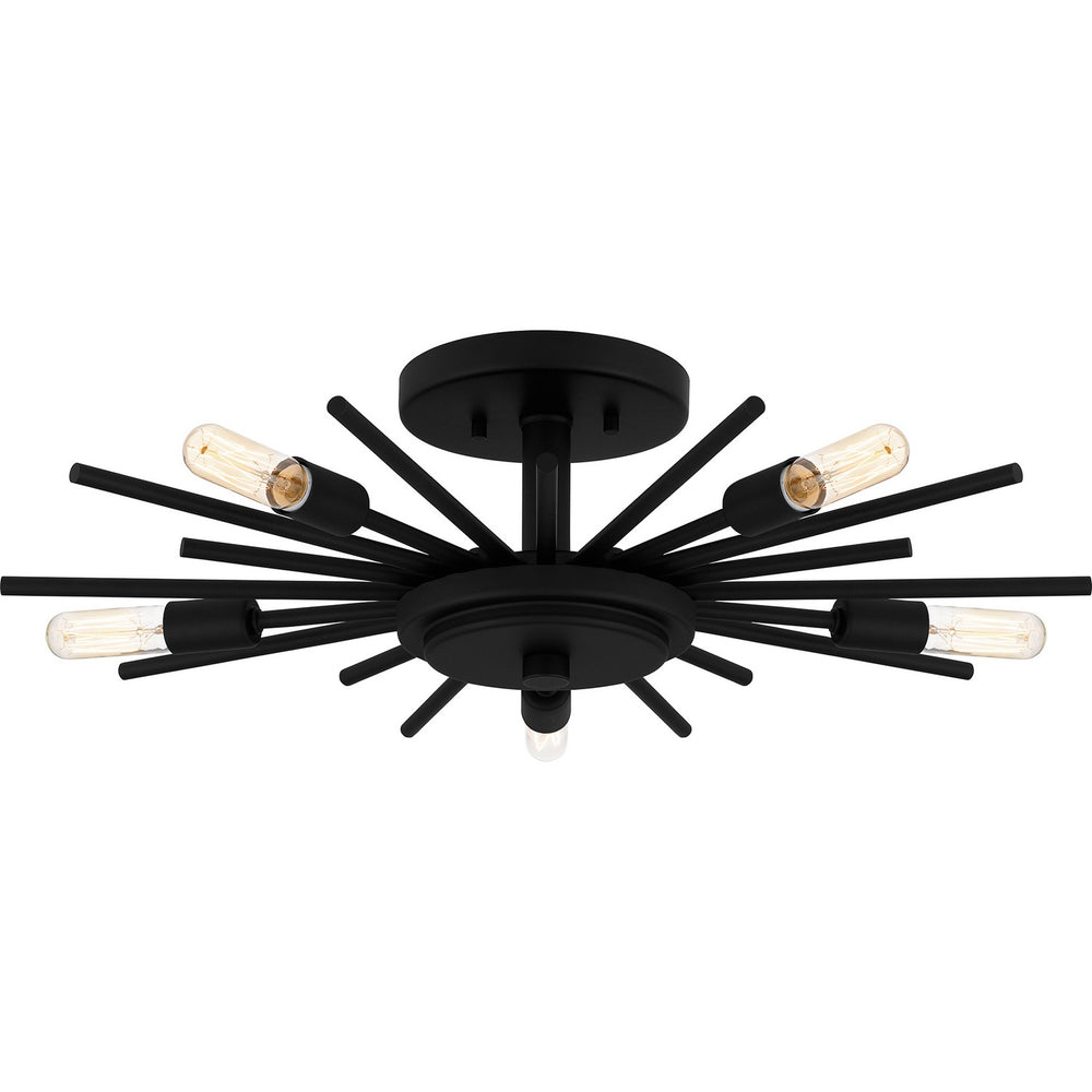 Quoizel - Five Light Semi Flush Mount - Quoizel Semi-Flush Mount - Matte Black- Union Lighting Luminaires Decor