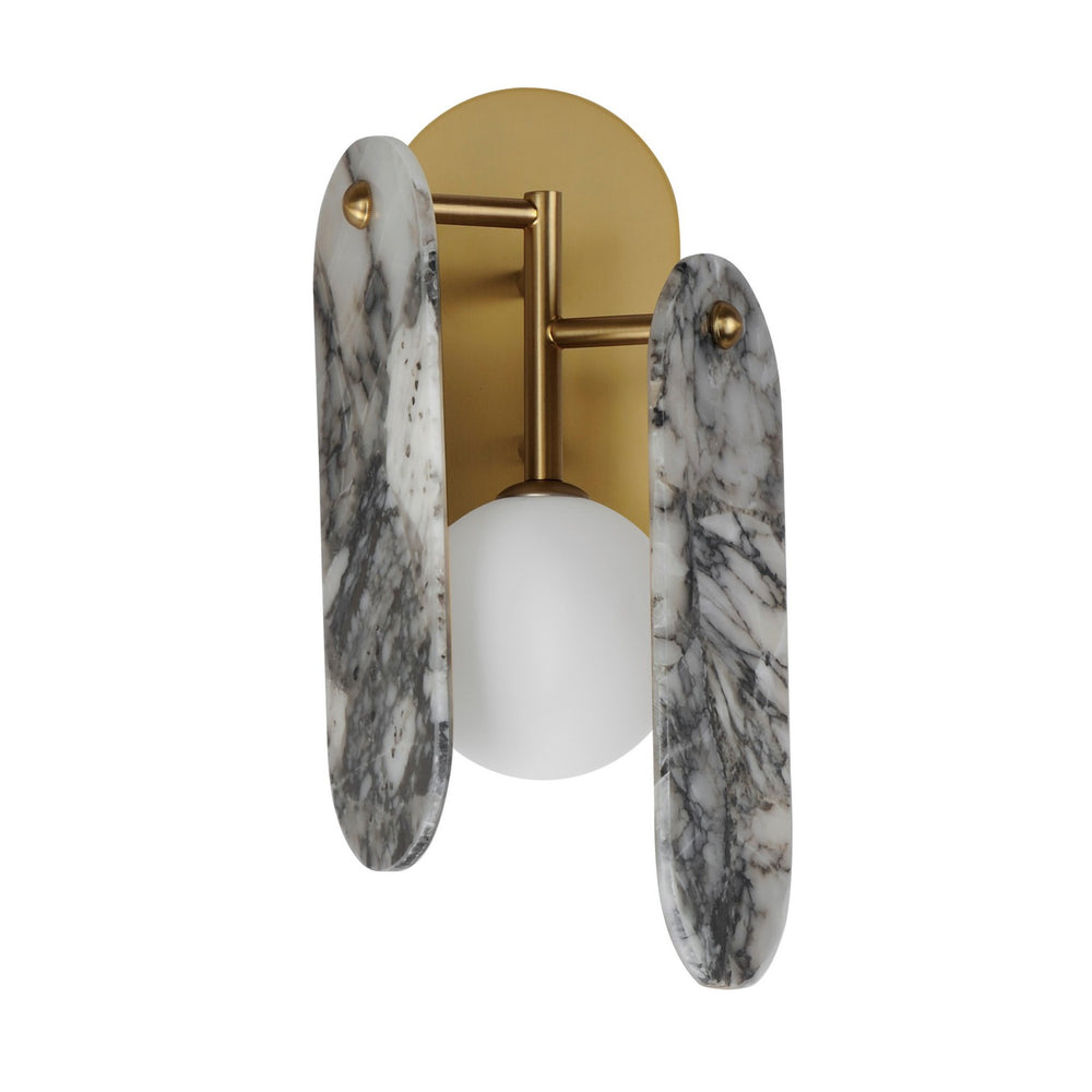 Studio M - LED Wall Sconce - Megalith - Stone - Natural Aged Brass- Union Lighting Luminaires Decor