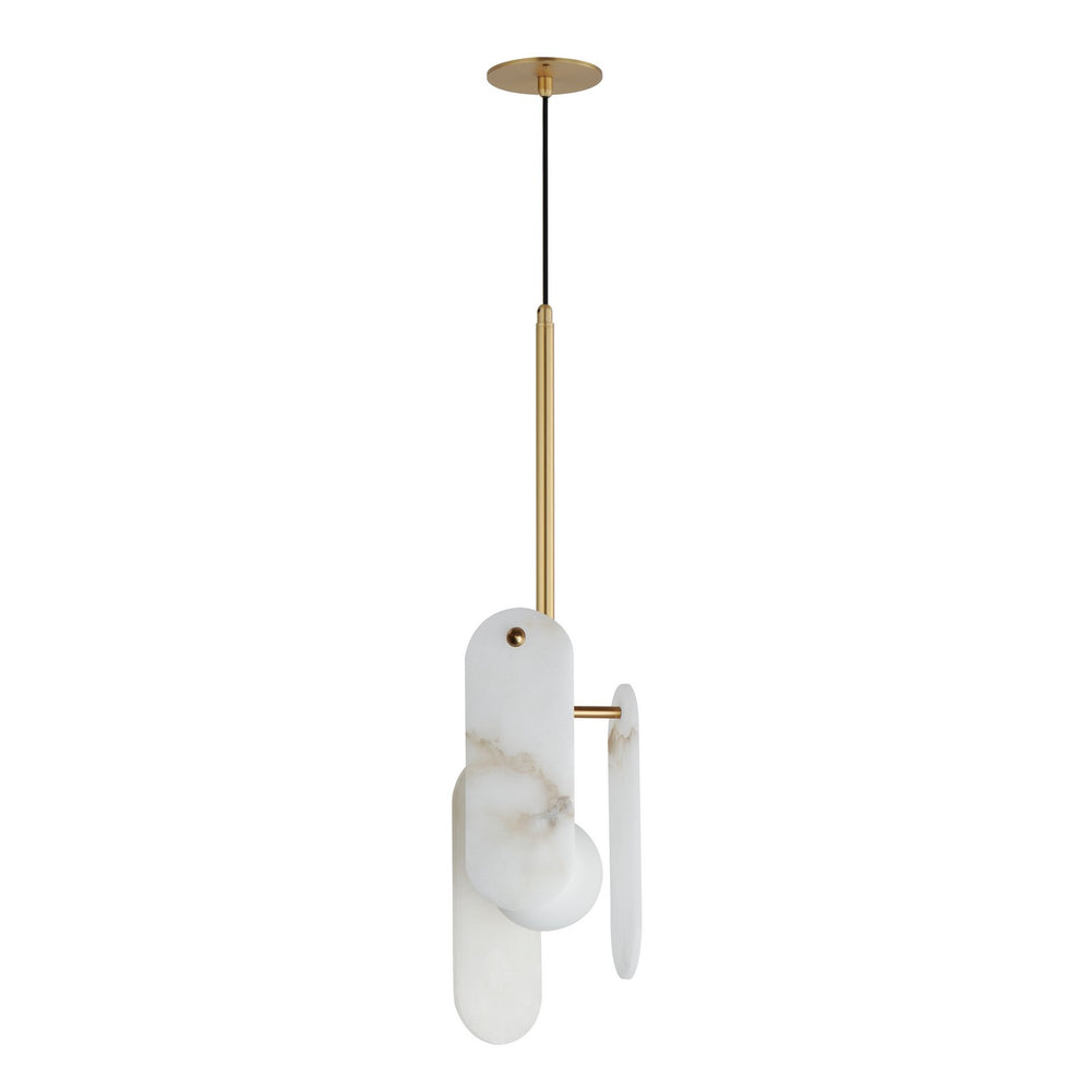Studio M - LED Pendant - Megalith - Stone - Natural Aged Brass- Union Lighting Luminaires Decor