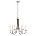 Hubbardton Forge - Six Light Chandelier - Simple Lines - Bronze- Union Lighting Luminaires Decor