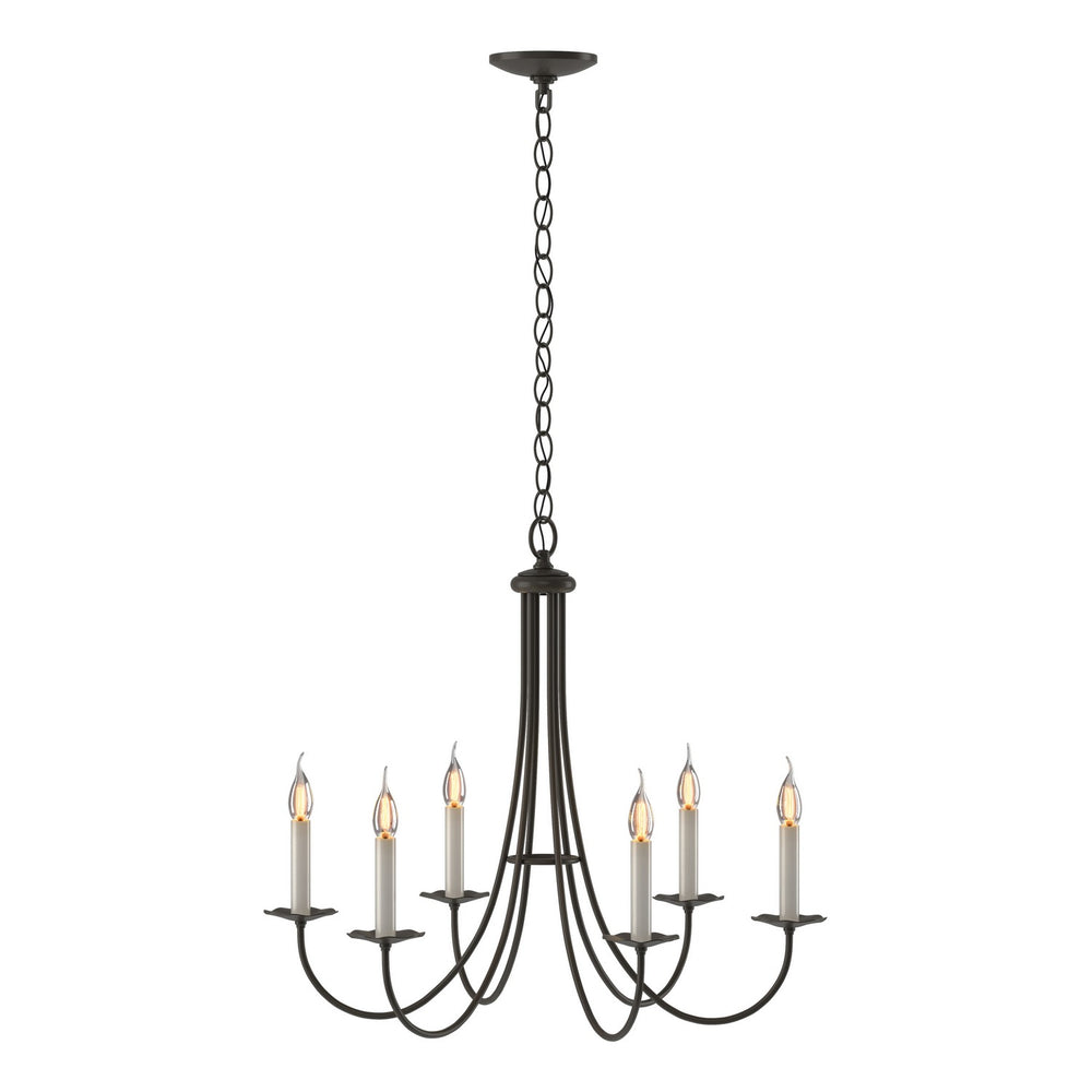 Hubbardton Forge - Six Light Chandelier - Simple Lines - Dark Smoke- Union Lighting Luminaires Decor
