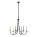 Hubbardton Forge - Six Light Chandelier - Simple Lines - Dark Smoke- Union Lighting Luminaires Decor