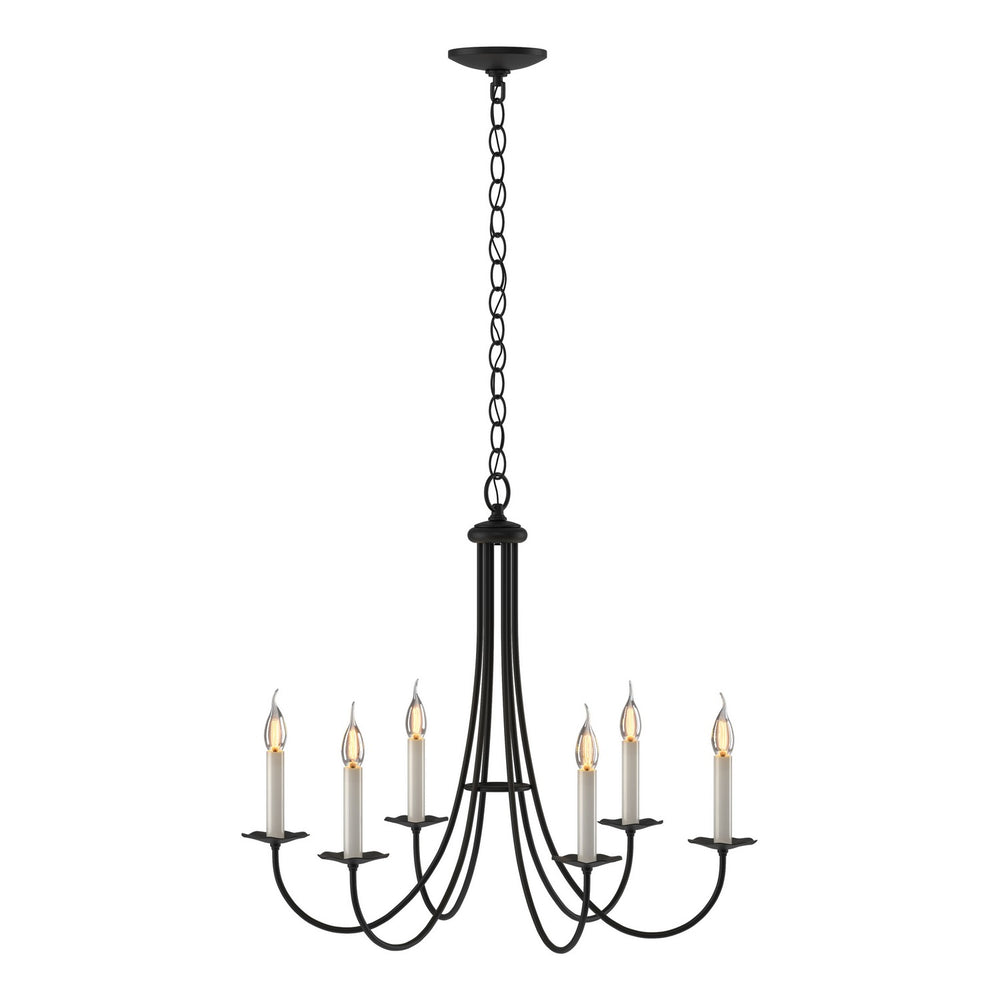 Hubbardton Forge - Six Light Chandelier - Simple Lines - Black- Union Lighting Luminaires Decor