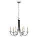 Hubbardton Forge - Six Light Chandelier - Simple Lines - Black- Union Lighting Luminaires Decor