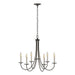 Hubbardton Forge - Six Light Chandelier - Simple Lines - Oil Rubbed Bronze- Union Lighting Luminaires Decor