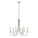 Hubbardton Forge - Six Light Chandelier - Simple Lines - Vintage Platinum- Union Lighting Luminaires Decor