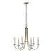 Hubbardton Forge - Six Light Chandelier - Simple Lines - Soft Gold- Union Lighting Luminaires Decor