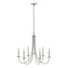 Hubbardton Forge - Six Light Chandelier - Simple Lines - Sterling- Union Lighting Luminaires Decor
