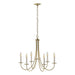 Hubbardton Forge - Six Light Chandelier - Simple Lines - Modern Brass- Union Lighting Luminaires Decor