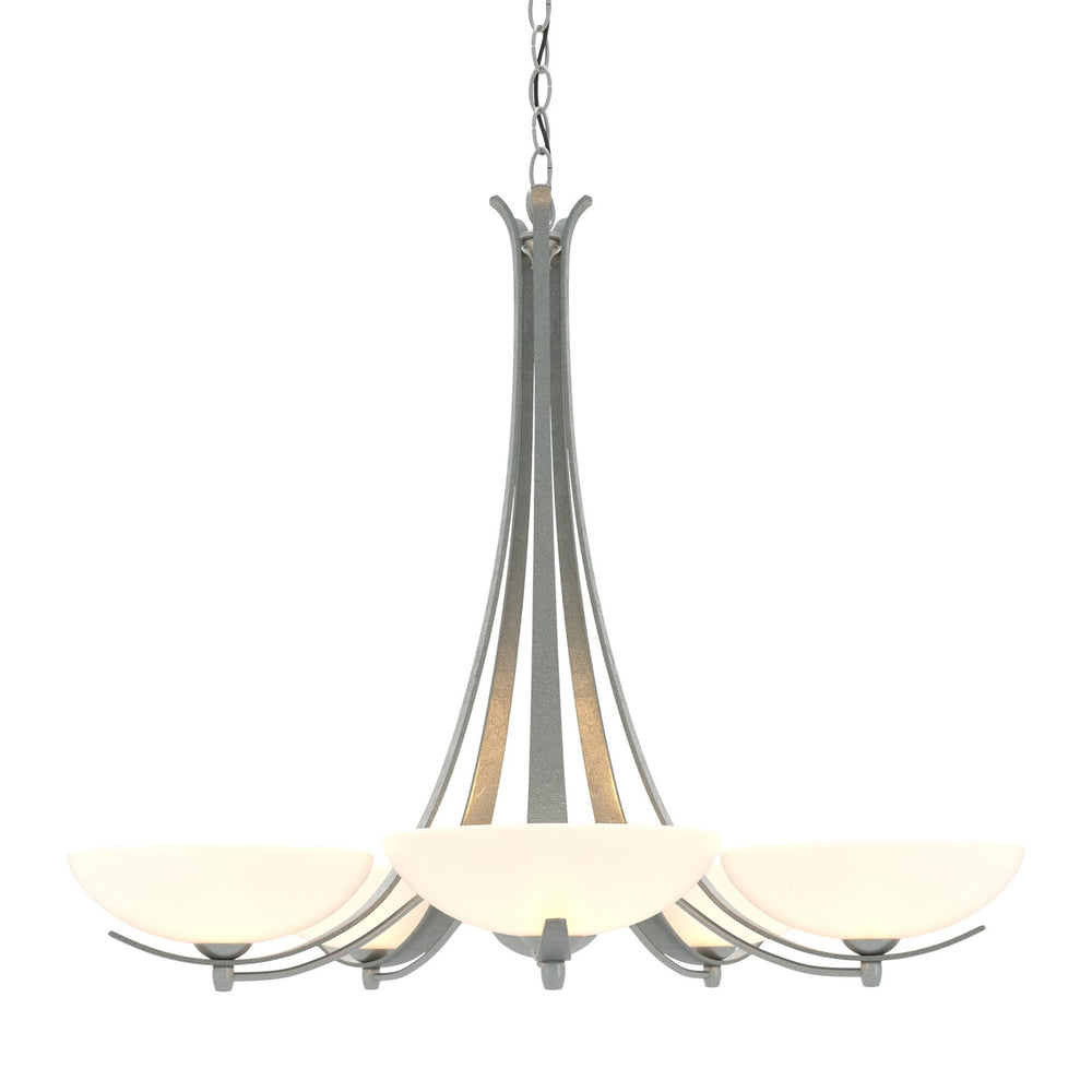 Hubbardton Forge - Five Light Chandelier - Aegis - Vintage Platinum- Union Lighting Luminaires Decor