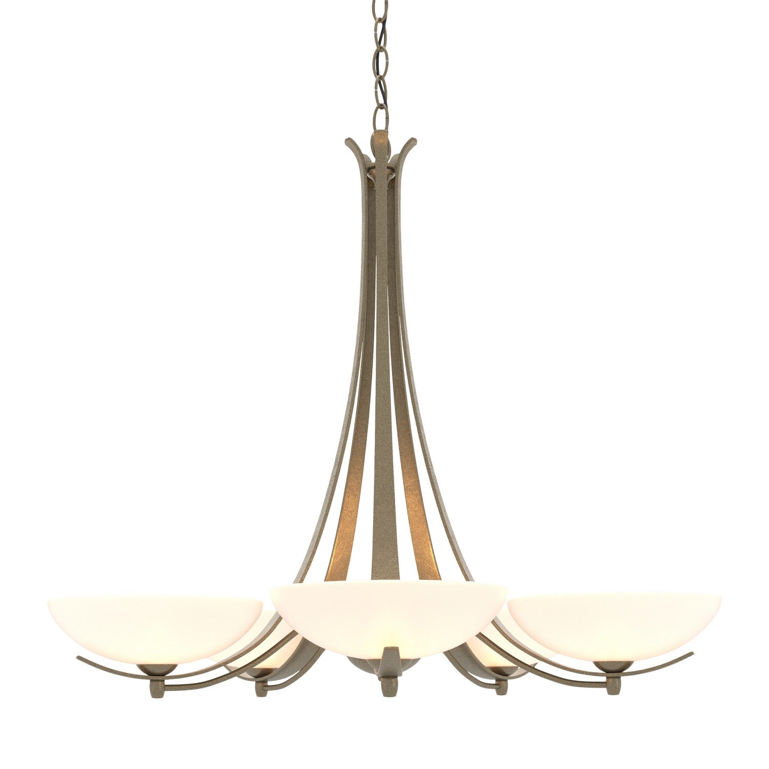 Hubbardton Forge - Five Light Chandelier - Aegis - Soft Gold- Union Lighting Luminaires Decor