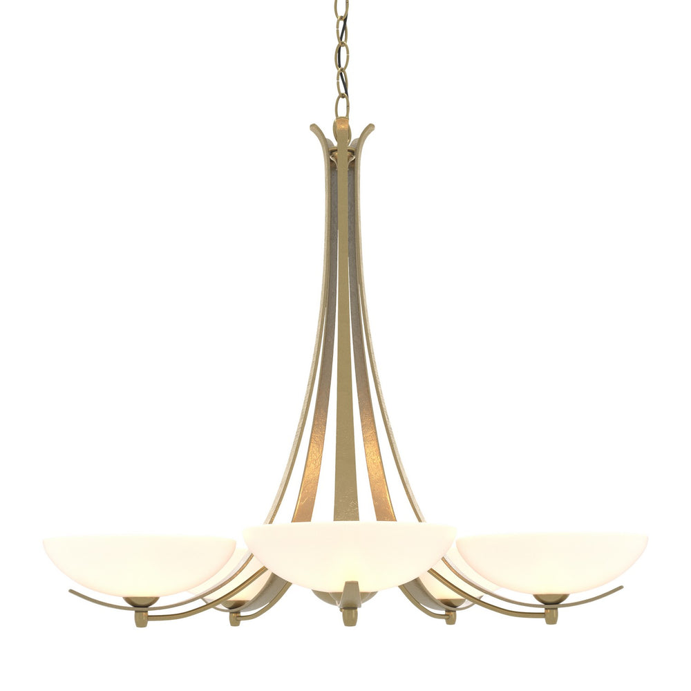 Hubbardton Forge - Five Light Chandelier - Aegis - Modern Brass- Union Lighting Luminaires Decor