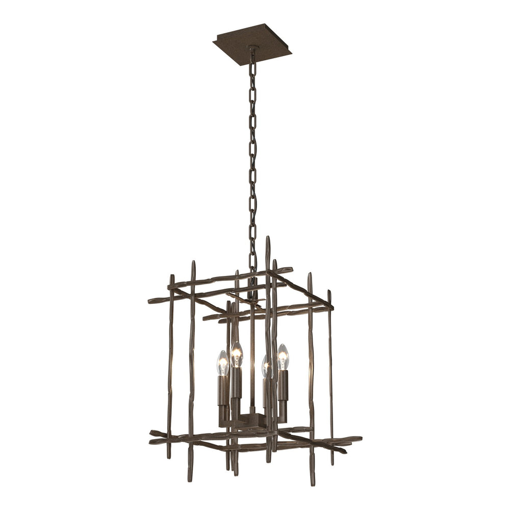 Hubbardton Forge - Four Light Chandelier - Tura - Bronze- Union Lighting Luminaires Decor