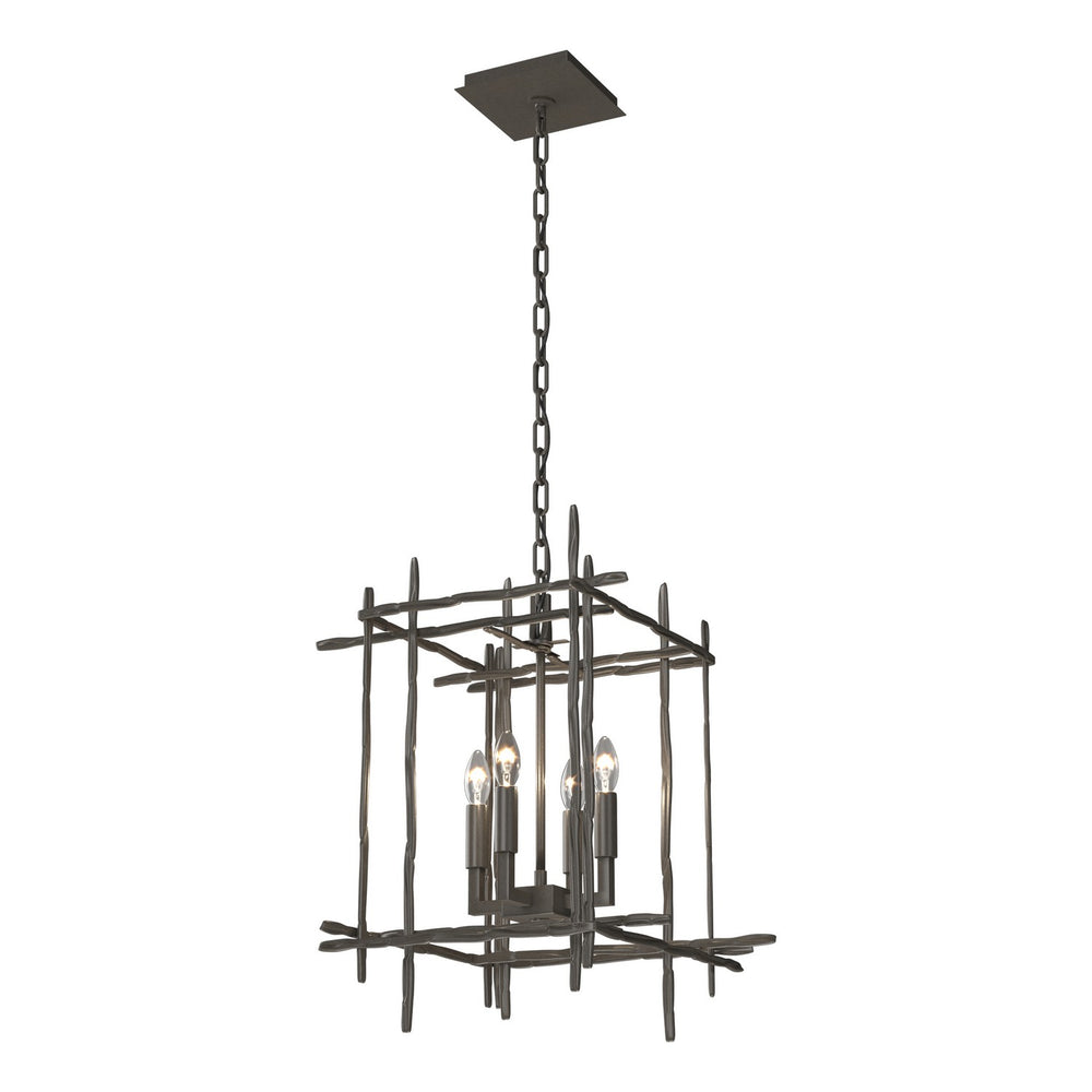 Hubbardton Forge - Four Light Chandelier - Tura - Dark Smoke- Union Lighting Luminaires Decor
