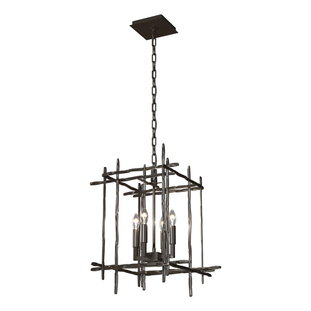 Hubbardton Forge - Four Light Chandelier - Tura - Oil Rubbed Bronze- Union Lighting Luminaires Decor
