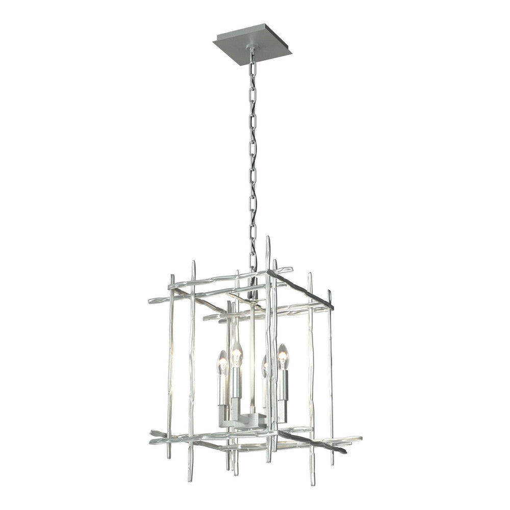Hubbardton Forge - Four Light Chandelier - Tura - Vintage Platinum- Union Lighting Luminaires Decor