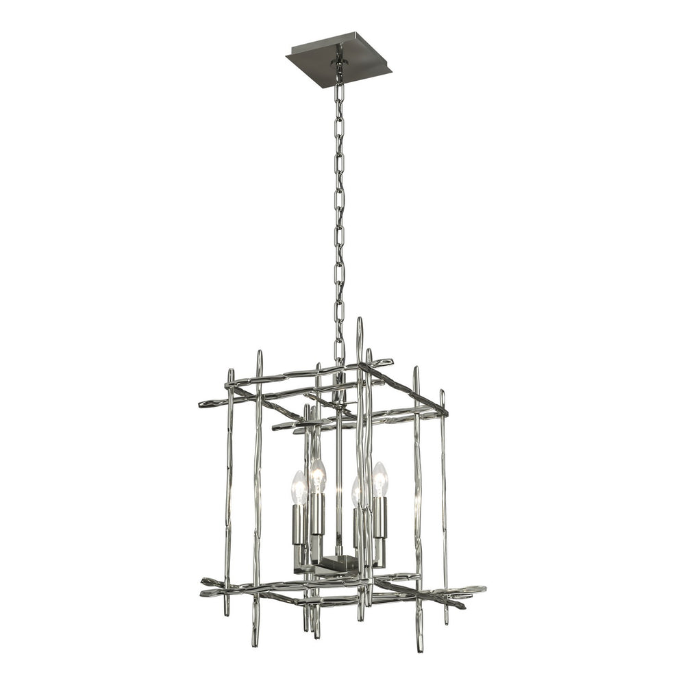 Hubbardton Forge - Four Light Chandelier - Tura - Sterling- Union Lighting Luminaires Decor