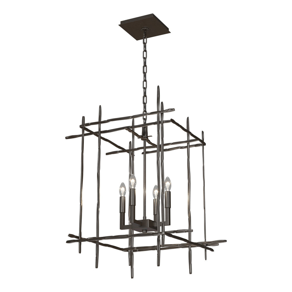 Hubbardton Forge - Four Light Chandelier - Tura - Oil Rubbed Bronze- Union Lighting Luminaires Decor