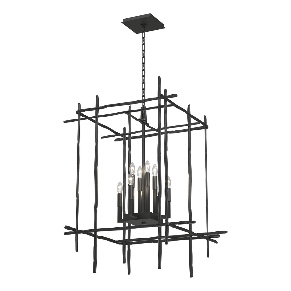 Hubbardton Forge - Eight Light Chandelier - Tura - Black- Union Lighting Luminaires Decor