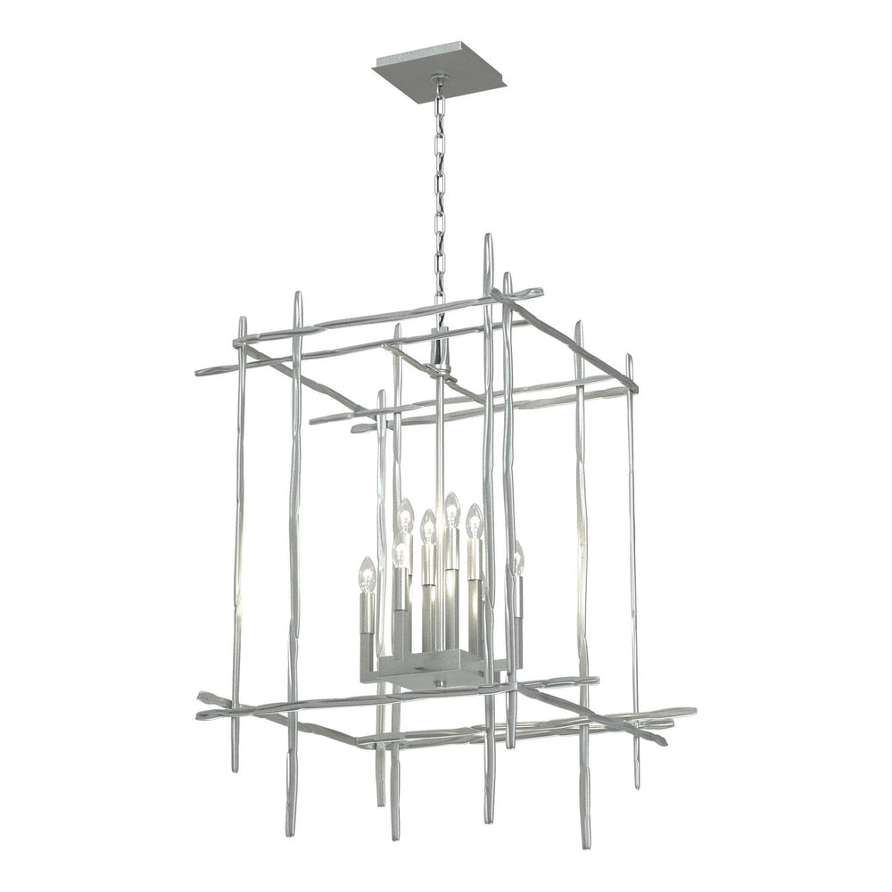 Hubbardton Forge - Eight Light Chandelier - Tura - Vintage Platinum- Union Lighting Luminaires Decor