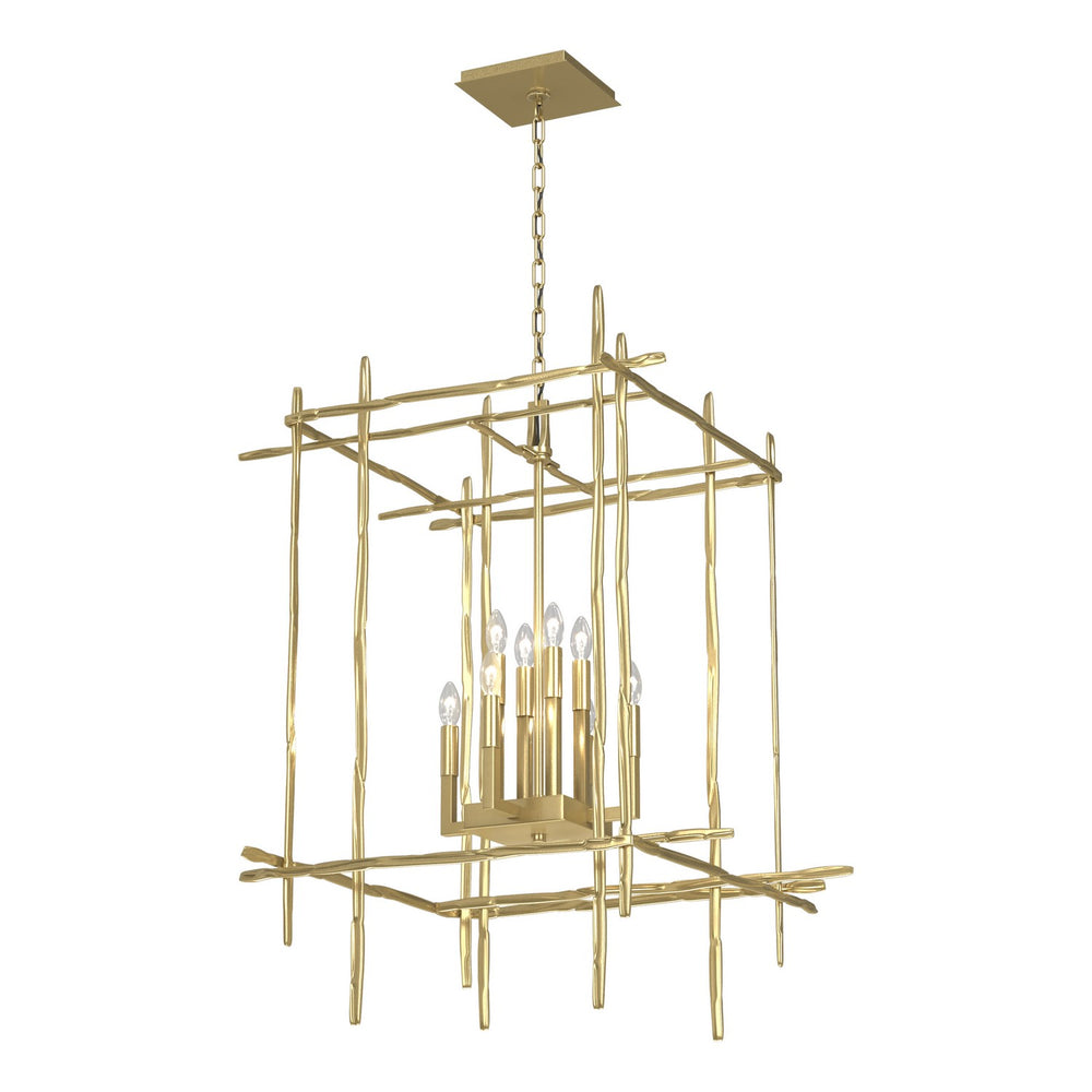 Hubbardton Forge - Eight Light Chandelier - Tura - Modern Brass- Union Lighting Luminaires Decor