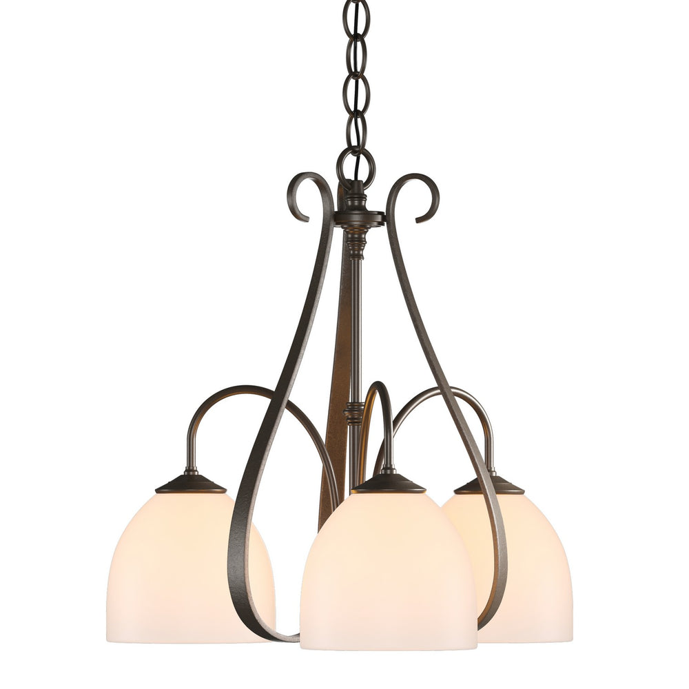 Hubbardton Forge - Three Light Chandelier - Sweeping Taper - Bronze- Union Lighting Luminaires Decor