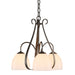 Hubbardton Forge - Three Light Chandelier - Sweeping Taper - Bronze- Union Lighting Luminaires Decor