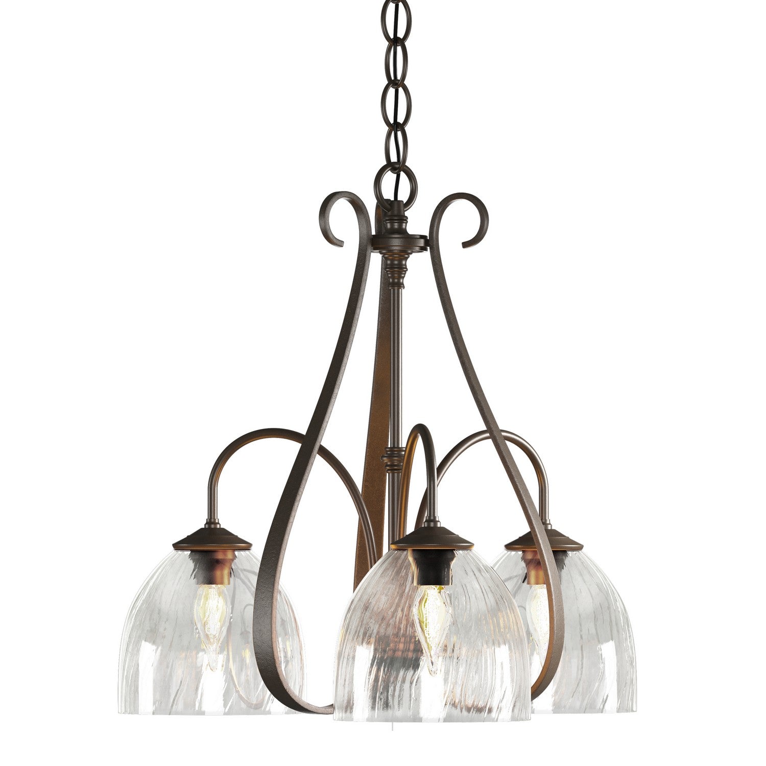 Hubbardton Forge - Three Light Chandelier - Sweeping Taper - Bronze- Union Lighting Luminaires Decor