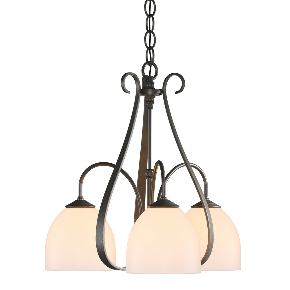 Hubbardton Forge - Three Light Chandelier - Sweeping Taper - Dark Smoke- Union Lighting Luminaires Decor