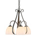 Hubbardton Forge - Three Light Chandelier - Sweeping Taper - Dark Smoke- Union Lighting Luminaires Decor