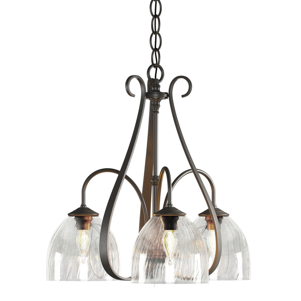 Hubbardton Forge - Three Light Chandelier - Sweeping Taper - Dark Smoke- Union Lighting Luminaires Decor