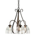 Hubbardton Forge - Three Light Chandelier - Sweeping Taper - Dark Smoke- Union Lighting Luminaires Decor