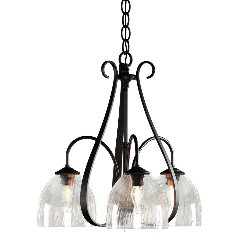 Hubbardton Forge - Three Light Chandelier - Sweeping Taper - Black- Union Lighting Luminaires Decor