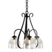 Hubbardton Forge - Three Light Chandelier - Sweeping Taper - Black- Union Lighting Luminaires Decor